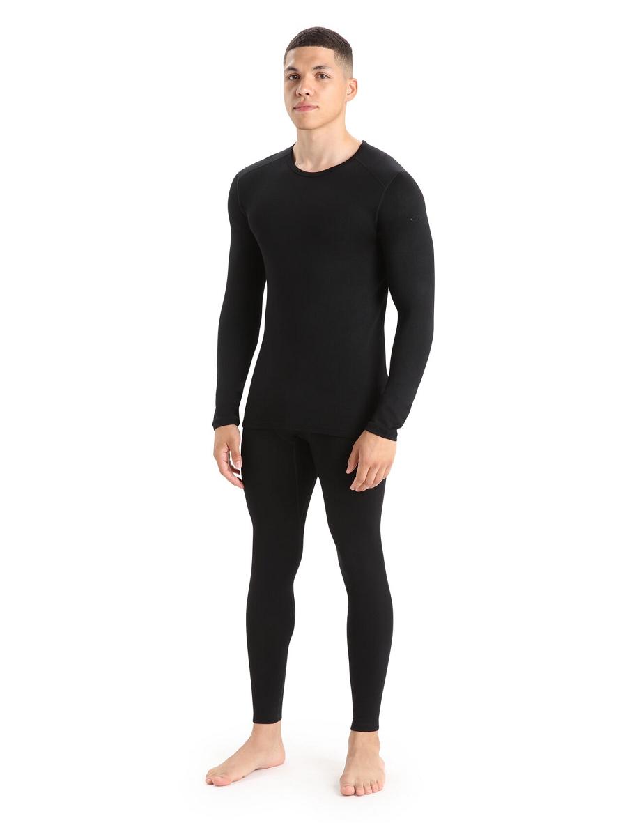 Icebreaker Merino 260 Tech Long Sleeve Crewe Thermal Top Miesten Base Layers Mustat | FI 1398CTVE